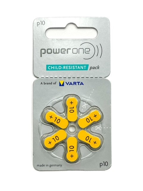 Power One Hearing Aid Batteries - Size 10 (p10) - 60 Batteries