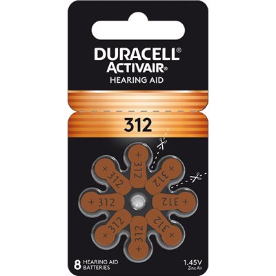 Duracell Activeair® Hearing Aid Batteries - Size 312 - 80 Batteries
