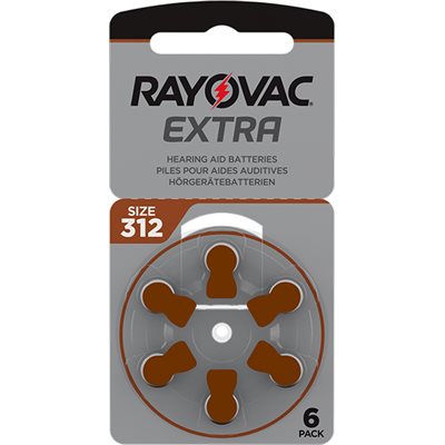 Rayovac Extra Hearing Aid Batteries - Size 312 312AE-6ZM - 60 Pack -  Complimentary Battery Keychain Kit