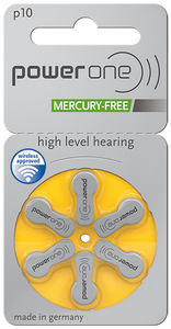 Power One Hearing Aid Batteries - Size 10 (p10) - 60 Batteries