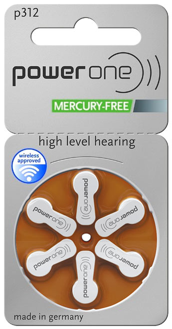 Power One Hearing Aid Batteries - Size 312 (p312) - 60 Batteries