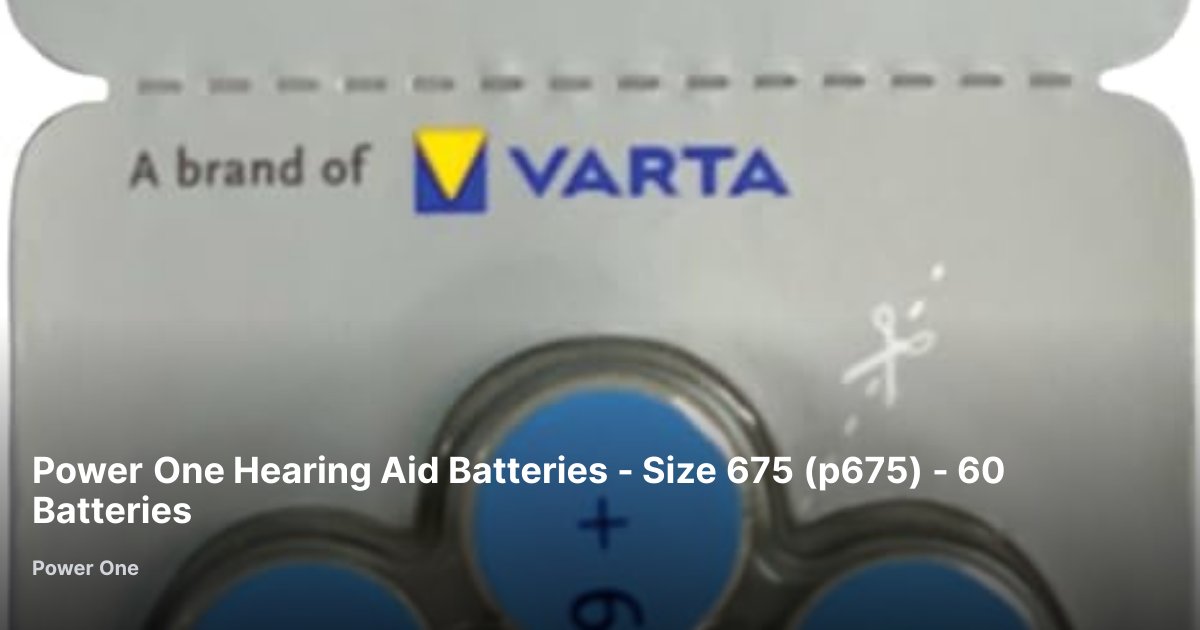 Power One Hearing Aid Batteries - Size 675 (p675) - 60 Batteries